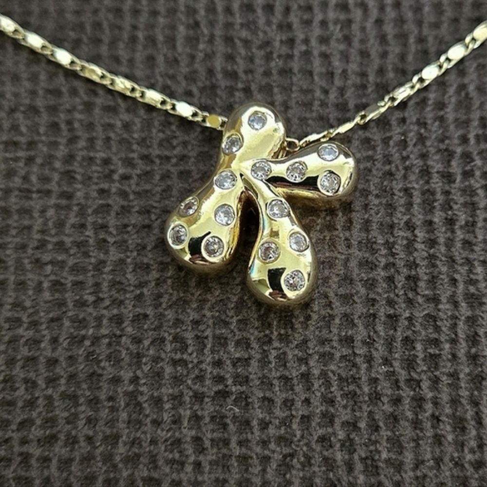 Gemelli👭 Puffy Letter "K" Initial Pendant Necklace